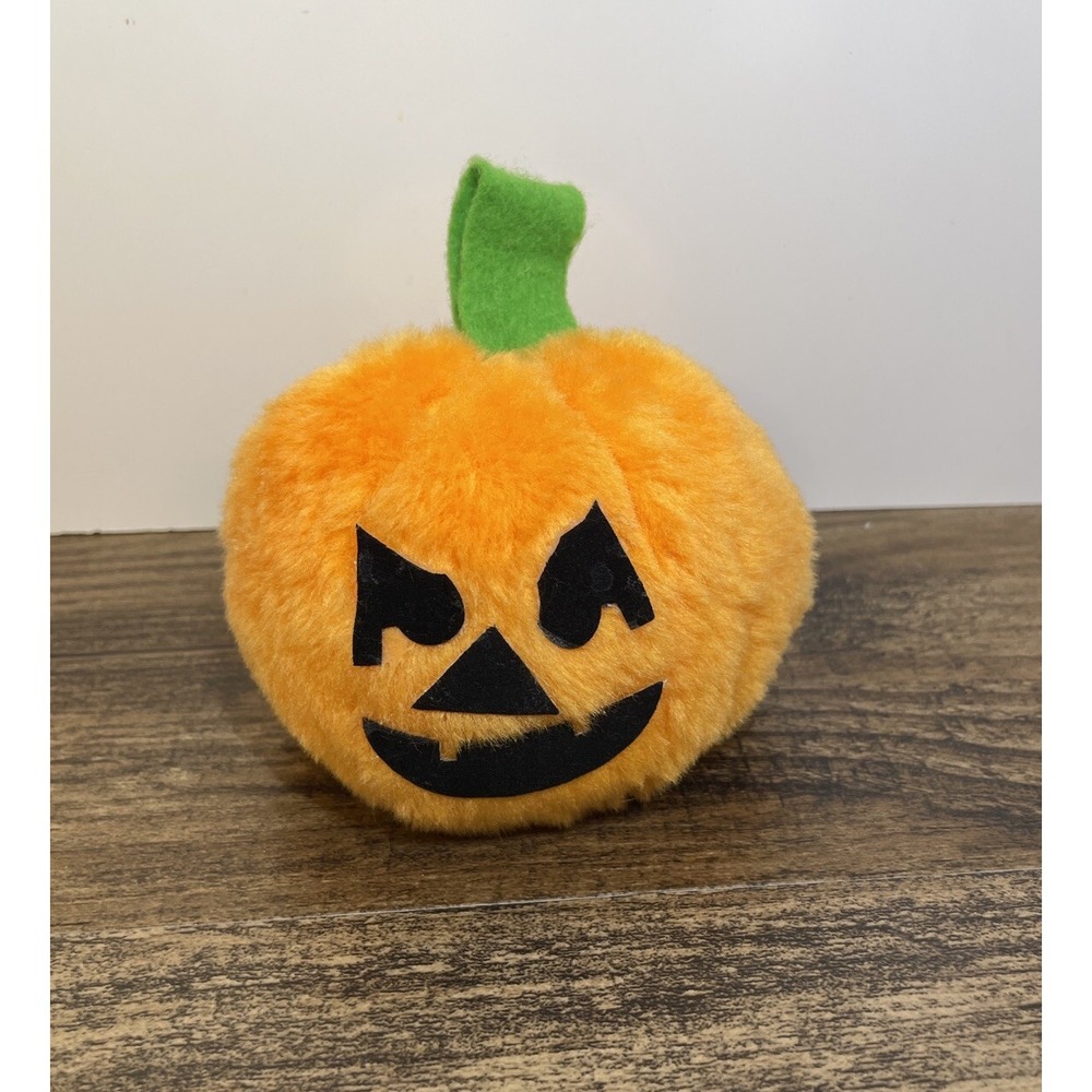 Vintage Dan Brechner Mini 4" Pumpkin Jack-o'-lantern Plush Stuff Toy
